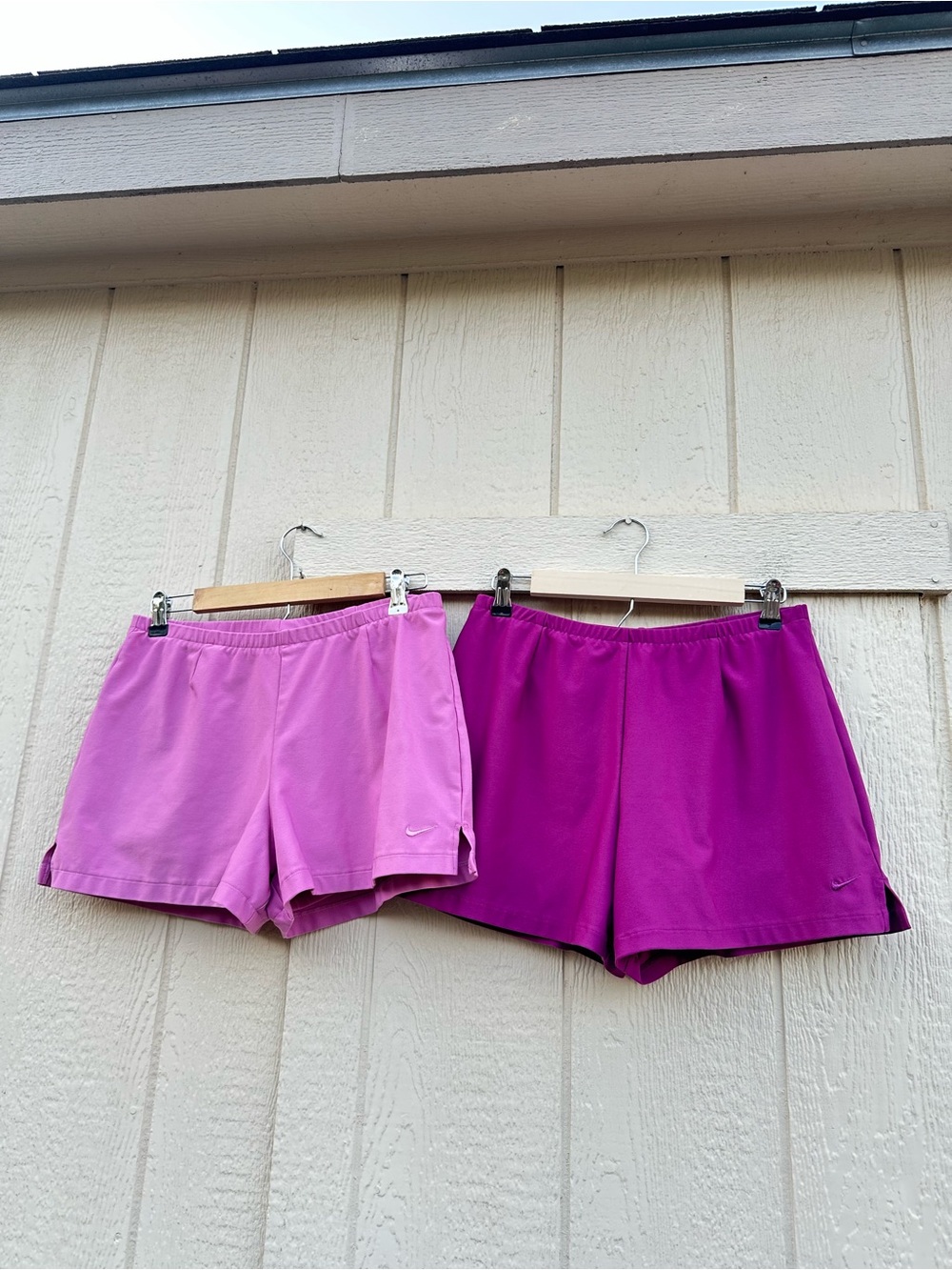 [Lot Of 2 ] Vintage 90’s Nike  Women’s Size Medium Magenta Layered Retro Shorts